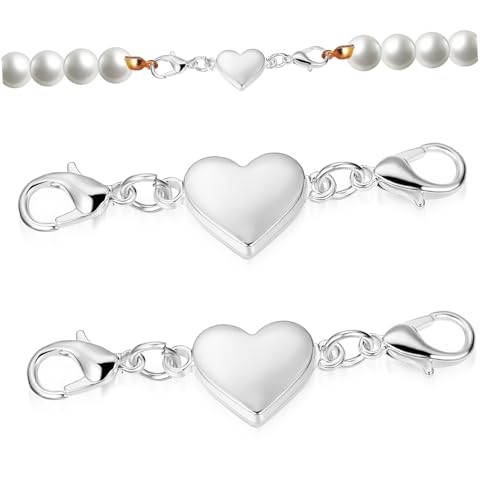 Tofficu 2 Stück Magnetische Schmuckverschlüsse Für Halsketten Magnetische Karabinerverschlüsse Verschlüsse Für Schmuck Austausch Der Magnetverschlüsse Verlängerung Geformt 925 Silber von Tofficu