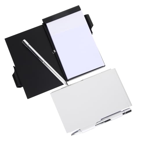 Tofficu 2 Stück Metall Notizbücher mit Stift Nachfüllbar Kompaktes Robustes Pocket Memo Journal aus Aluminiumlegierung Schwarz Silber für Notizen Unterwegs und Bürogebrauch Tofficu 2 Stück Metall Notizbücher mit Stift Nachfüllbar Kompaktes Robustes Pocket Memo Journal aus Aluminiumlegierung Schwarz Silber für Notizen Unterwegs und Bürogebrauch von Tofficu