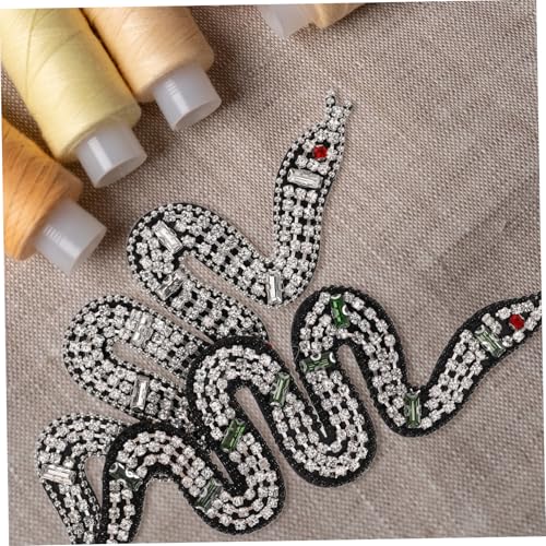 Tofficu 2 Stück Perlenbesetzter Schlangen Patch Handgefertigte Nähapplikation für Kleidung und Accessoires DIY Design mit Grünem und Weißem Schlangenmotiv Vielseitig Einsetzbar und von Tofficu