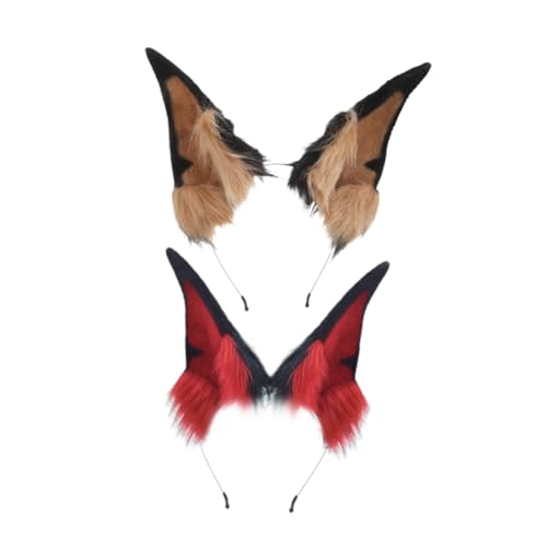Tofficu 2 Stück Realistische Cosplay Haarschmuck Requisiten Weiches Tierohren Haarband für Erwachsene für Halloween Fotografie und Kostümpartys von Tofficu
