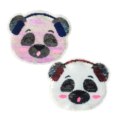 Tofficu 2 Stück Reversible Patches mit Ohrhörer Panda Motiv Farbwechselnde Stickerei Applikationen aus Strapazierfähigem Cartoon Tierdesign für Kleidung und DIY Zubehör Tofficu 2 Stück Reversible Patches mit Ohrhörer Panda Motiv Farbwechselnde Stickerei Applikationen aus Strapazierfähigem Cartoon Tierdesign für Kleidung und DIY Zubehör von Tofficu