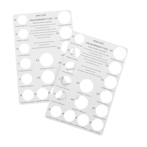 Tofficu 2 Stück Ringgrößenmesser Karton Wiederverwendbares Ringmesswerkzeug für Präzise Fingergrößenbestimmung Geeignet für Schmuckgeschäfte und Private Käufe US von Tofficu