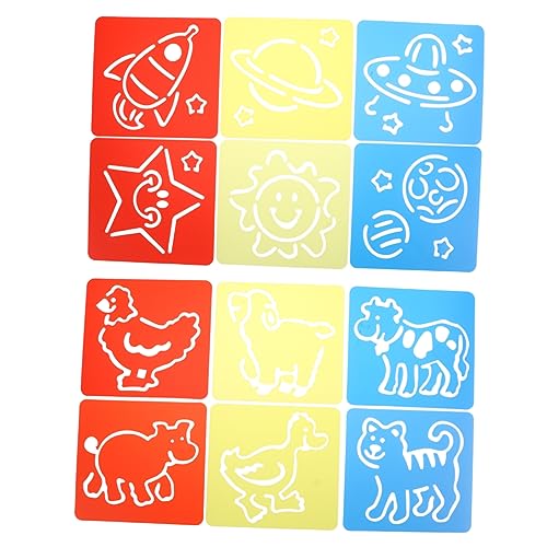 Tofficu 2 Stück Schablonen zum Malen Zeichenschablonen für Vorlage Lieferungen Bausätze Bausatz arts and crafts for Kinderhandwerk hohle Schablone von Tofficu