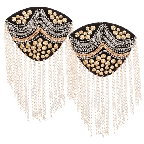 Tofficu 2 Stück Schulterklappen Quasten Kette mit Nieten Tassel Chain Epaulet Punk Stil Deko für Kostüme und Karneval Auffälliges Uniform Accessoire Tofficu 2 Stück Schulterklappen Quasten Kette mit Nieten Tassel Chain Epaulet Punk Stil Deko für Kostüme und Karneval Auffälliges Uniform Accessoire von Tofficu