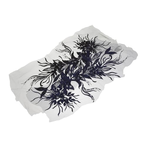 Tofficu 2 Stück Spitzenabziehbilder Blume Patches zum Aufnähen Blumenpaillettenpaillettenpatz Blumenapplikation für Kleid Applikation aus Blumenspitze Stickerei-Spitzenflecken Gittergewebe von Tofficu