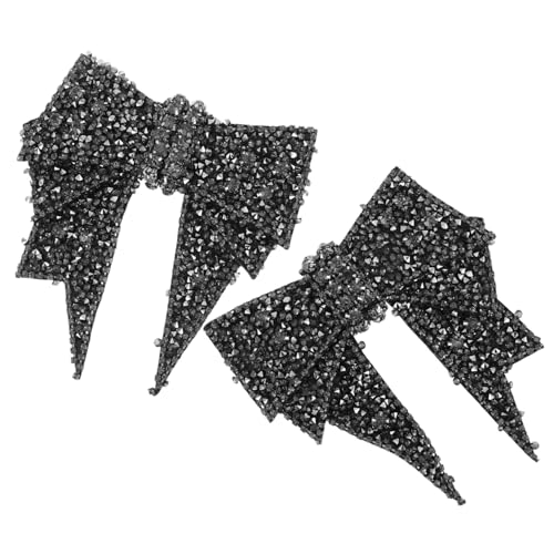 Tofficu 2 Stück Strass Schleifen Schuhanhänger zum Aufkleben Abnehmbare DIY Schleifen Applikationen Modische Schuhdeko für Damen für Party Alltag und Hochzeitsschmuck von Tofficu