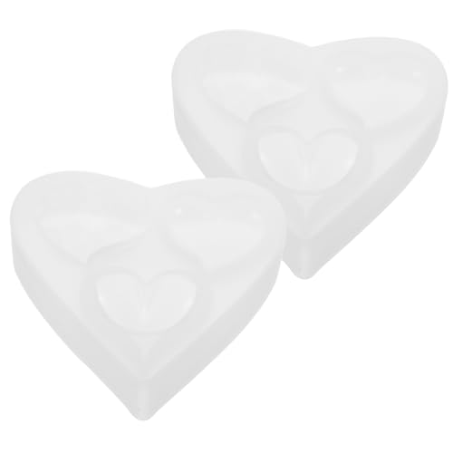 Tofficu 2 Stück Teiliges Herz Silikonform Wiederverwendbare Epoxidharz Gießform mit Kammern Geeignet für Diy Bastelprojekte Kerzen und Seifenherstellung Geschenkidee für Valentinstag und von Tofficu