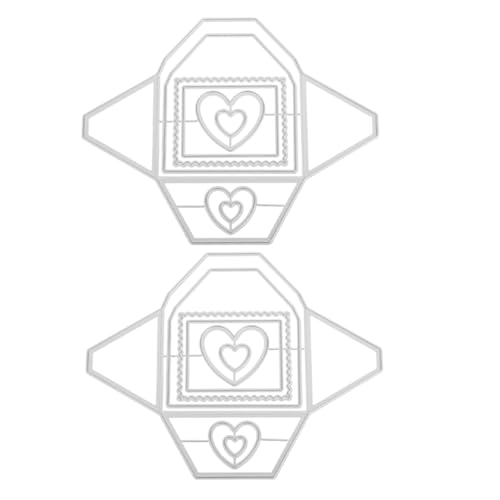 Tofficu 2 Stück Teiliges Herz Umschlag Metall Stanzformen aus Robustem Kohlenstoffstahl für Präzises Schneiden und Hintergrundrahmen für Scrapbooking Kartengestaltung und DIY von Tofficu