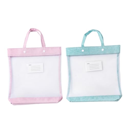 Tofficu 2 Stück Teiliges Leichte Transparente Nylon datei organizer mit Druckknopf Handliche Dokumententaschen Hellrosa für Effiziente Aufbewahrung und Transport von Unterlagen von Tofficu