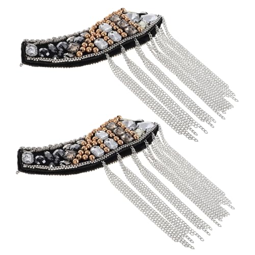Tofficu 2 Stück Teiliges Schulterepauletten Quaste und Kette aus Robustem Metall Modische Schulterringe für Damen Elegante Schulterschmuckverzierung für Jacken Kostüme und Besondere von Tofficu