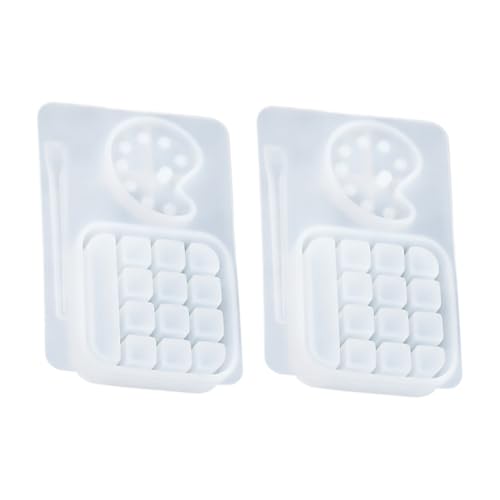 Tofficu 2 Stück Teiliges Silikon DIY Resin Gießform Flexible Glatte Oberfläche Handgemachte Paint Tray Box Form für Epoxidharz Kunsthandwerk Leicht zu Entformen und Reinigen von Tofficu