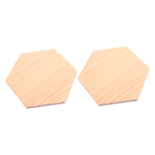 Tofficu 2 Stück Unbehandelte Sechseckige Holzplatten Bastelholzbrettchen Aus Für DIY Handwerk Kreative Holzscheiben Zum Gravieren Und Basteln von Tofficu