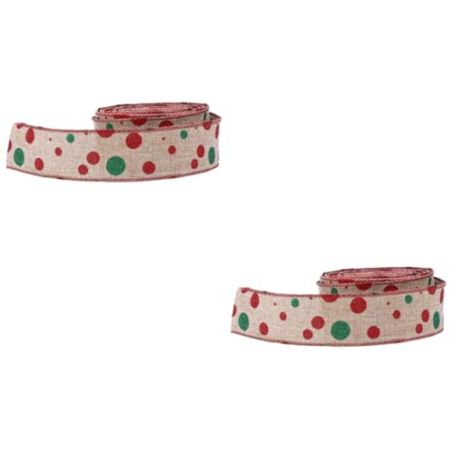 Tofficu 2 Stück Weihnachtsleinenband Die Bänder zum Verpacken Sackleinen und band weihnachten Gegenwärtig weihnachtsbasteln weihnachten basteln Weihnachtsband Sackleinenband Leinen- rot von Tofficu