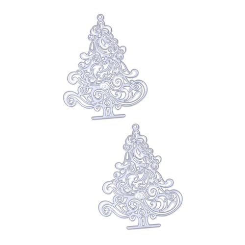 Tofficu 2 Stück Weihnachtssterben Weihnachtsbaum Dekorationen Schablone Weihnachtsstanzungen Prägung Schneiden Stanzformen Aus Metall Präge Stirbt Die Vorlagen Silver Kohlenstoffstahl von Tofficu