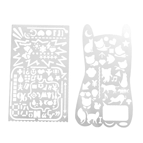Tofficu 2 Stücke Schablonen zum Malen scrapbook schablonen zeichenschablonen Schablonen für Scrapbooking Malvorlagen Silver von Tofficu