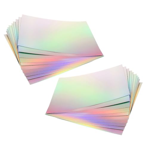 Tofficu 20 Blatt Metallic Holografisches Kartonpapier Buntes Folienpapier für Scrapbooking Kartenherstellung und DIY Projekte Langlebig und Vielseitig Einsetzbar von Tofficu