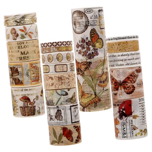 Tofficu 20 Rollen Vintage-Band verwaschenes Klebeband süßes Band Dekoration Kunstband Dekorativ vintage sticker retro sticker papierklebeband Vintage Washi Tape Scrapbooking Washi Tape von Tofficu