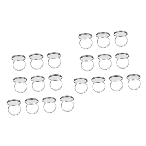 Tofficu 20 Stck Teiliges Ringrohlinge Verstellbare DIY Schmuckbasis Metallringe Ringsockel für Schmuckherstellung Zubehör für Frauen und Bastler von Tofficu