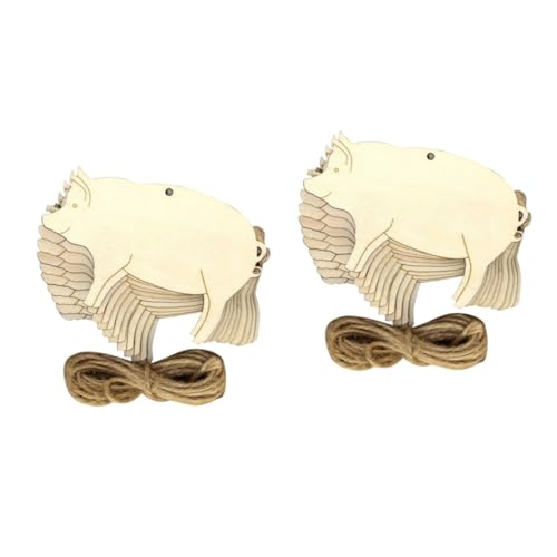 Tofficu 20 Stck. Teiliges Schwein Form Holzanhänger aus Unbehandeltem Holz mit Aufhängeschnur Blanko Holzschilder zum Basteln Personalisierte Dekoration für Geschenke Hochzeiten und DIY von Tofficu