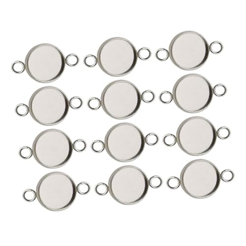 Tofficu 20 Stück Blanko-anhängerverbinder Für Lünettentabletts, Runde Cabochon-fassungen, Charm-links Mit Zwei Schlaufen Für Die Herstellung Von Und Tofficu 20 Stück Blanko-anhängerverbinder Für Lünettentabletts, Runde Cabochon-fassungen, Charm-links Mit Zwei Schlaufen Für Die Herstellung Von Und von Tofficu