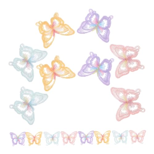 Tofficu 20 Stück Doppellagige Schmetterling Patches Organza Stickerei Aufnäher zum Aufnähen für DIY Kleidung Hochzeit Schuhe Hüte Taschen Dekorative Applikationen Langlebig Farbecht von Tofficu