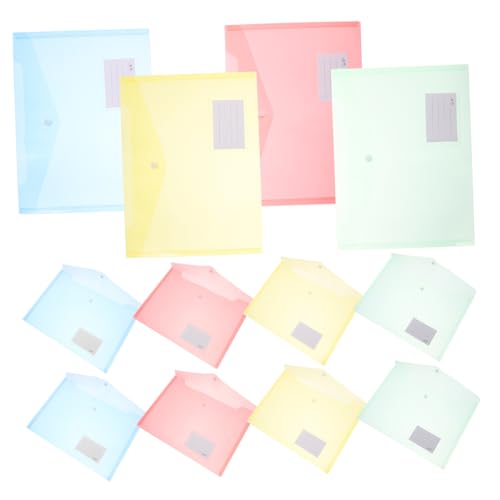 Tofficu 20 Stück Druckknopf Dokumententaschen mit Etikettentasche Ordner Transparenten Farben Grün Blau Gelb Rot Leichter und Sicherer Aufbewahrung für Büro und Reisen Tofficu 20 Stück Druckknopf Dokumententaschen mit Etikettentasche Ordner Transparenten Farben Grün Blau Gelb Rot Leichter und Sicherer Aufbewahrung für Büro und Reisen von Tofficu
