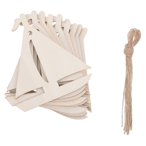 Tofficu 20 Stück Holz Segelboot Cutouts Unvollendete Holzornamente für Diy Projekte mit Seil für Nautische Dekorationen für Partys und Tofficu 20 Stück Holz Segelboot Cutouts Unvollendete Holzornamente für Diy Projekte mit Seil für Nautische Dekorationen für Partys und von Tofficu