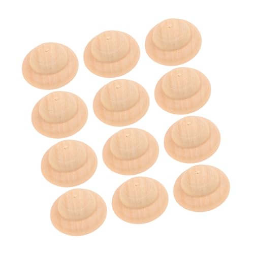 Tofficu 20 Stück Marionettenhut Unvollendete Peg-puppenmütze Unbemalter Puppenhut Aus Holz Diy Graffiti-puppenhut Leerer Puppenhut Aus Holz Peg Dolls Unvollendete Mütze Hölzern Khaki von Tofficu
