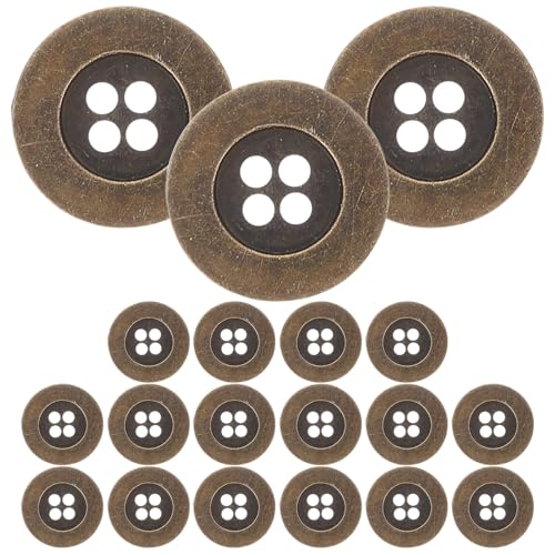 Tofficu 20 StüCk Retro NäHknöPfe Aus Kupfer Mit Breitem Rand Und 4 LöChern, Antik Bronze Farbe, Perfekt FüR Diy Kleidung Projekte Und MäNtel von Tofficu