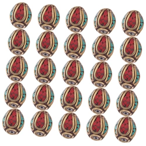 Tofficu 20 Stück Nepal Stil Buddha Spacer Perlen Diy Lose Perlen Messing mit Grünem Türkis für Schmuckherstellung und Bastelprojekte Tofficu 20 Stück Nepal Stil Buddha Spacer Perlen Diy Lose Perlen Messing mit Grünem Türkis für Schmuckherstellung und Bastelprojekte von Tofficu