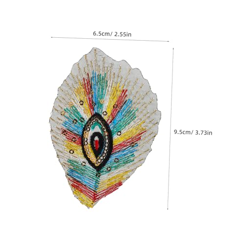 Tofficu 20 Stück Pfauenfeder Stickerei Patches zum Aufbügeln oder Annähen Detaillierte Bunte Applikationen für DIY Kleidung Bühnenkostüme und Modische Textildekoration Langlebig und von Tofficu