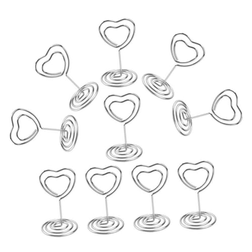 Tofficu 20 Stück Platzkarten Fotohalterständer Bildhalterclips Inhaber Kartenboxen für den Empfang Tischkartenhalterständer Tischnummernhalter für die Hochzeit Memo -Clips Metall Silver von Tofficu