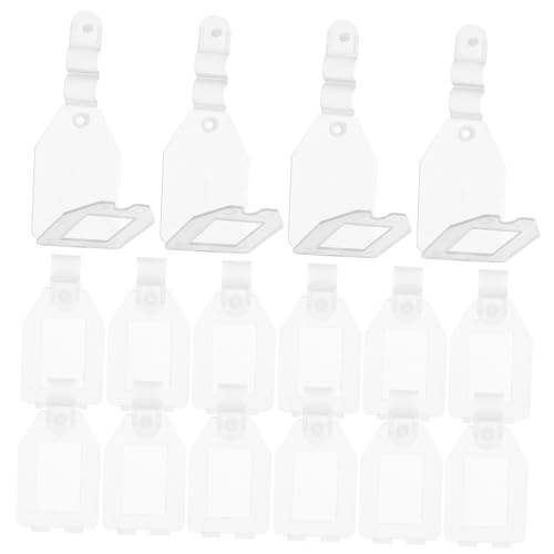 Tofficu 20 Stück Preisschild werbung einzelhandel Schildhalter Preislabel Inhaber Etiketten transparent Anzeige Marktzeichenhalter Schilderständer Preishalter Plastik Weiß von Tofficu