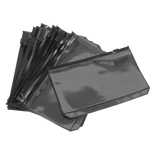 Tofficu 20 Stück Reißverschlusstasche aus PVC aufbewahrungstaschen PVC Reißverschlussbeutel büromaterial aktentasche Taschenordner 6-Loch-Ordner Notizblock-Tasche Visitenkartenbeutel Black Tofficu 20 Stück Reißverschlusstasche aus PVC aufbewahrungstaschen PVC Reißverschlussbeutel büromaterial aktentasche Taschenordner 6-Loch-Ordner Notizblock-Tasche Visitenkartenbeutel Black von Tofficu