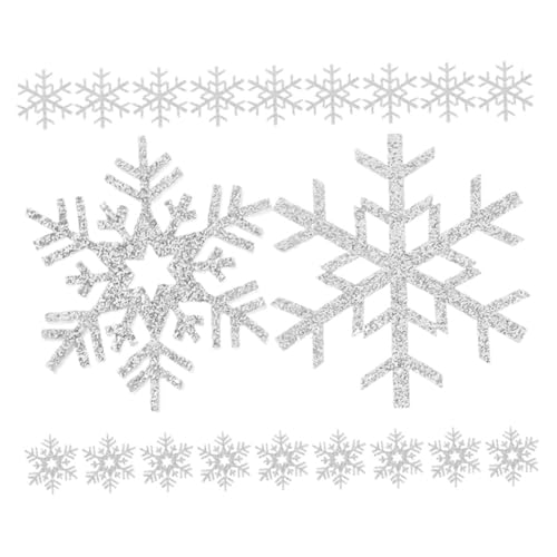 Tofficu 20 Stück Schneeflocken Stoffaufnäher für DIY Haaraccessoires Vielseitige Applikationen Silber für Clips Haarbänder und Mehr für Kreative Winterprojekte von Tofficu