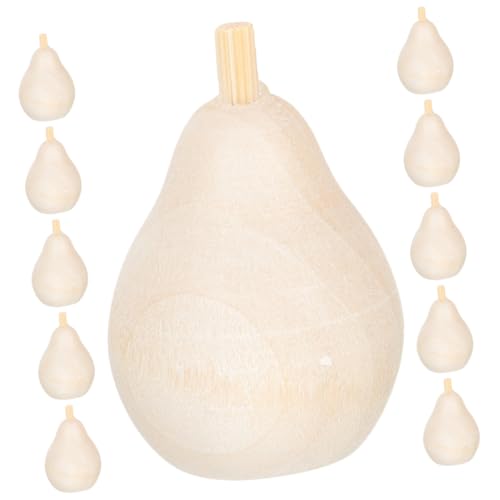 Tofficu 20 Stück Teiliges DIY Holz Früchte Unbemalt Blank Glatt Bastel Holz Deko Kreativ Malen Obstform Zubehör für Handwerk und Modellbau von Tofficu