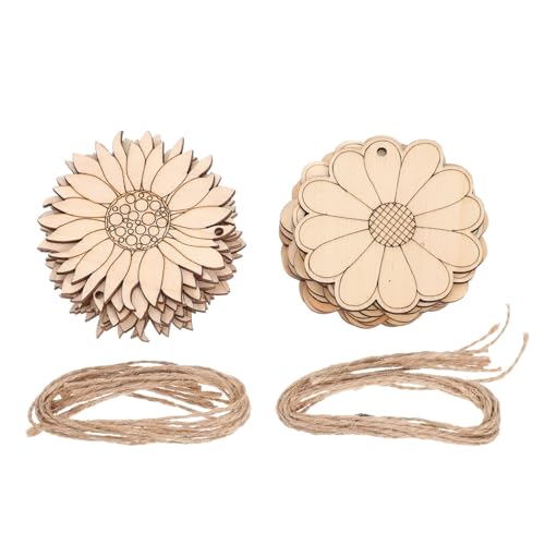 Tofficu 20 Stück Teiliges Holzchips Sonnenblumenform aus Premium Holz für DIY Basteln Bemalbar Langlebig und Vielseitig für Wohn und Partydekoration von Tofficu