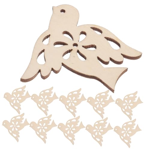 Tofficu 20 Stück Teiliges Holzscheiben mit Hohlem Friedenstauben Design Naturbelassene Holzanhänger zum Bemalen und Basteln Kreative DIY Deko für Weihnachten Festtage und von Tofficu