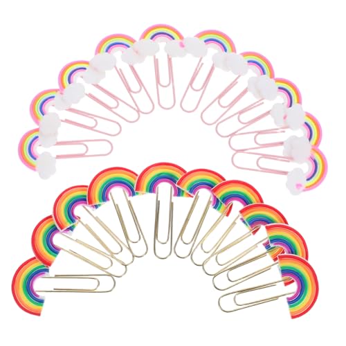 Tofficu 20 Stück Teiliges Kleine Bunte Büroklammern aus Metall mit PVC Beschichtung Niedliche Regenbogen Form Praktische Lesezeichen und Papierklammern für Schule Büro Dokumente und Tofficu 20 Stück Teiliges Kleine Bunte Büroklammern aus Metall mit PVC Beschichtung Niedliche Regenbogen Form Praktische Lesezeichen und Papierklammern für Schule Büro Dokumente und von Tofficu