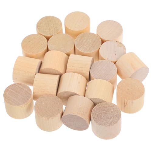 Tofficu 20 Stück Teiliges Kleine Runde Holzklötzchen aus Birkenholz Naturbelassene Zylinderblöcke für DIY Bastelarbeiten Kreative Holzstücke zum Bemalen und Handwerken Langlebig und von Tofficu