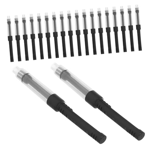 Tofficu 20 Stück Teiliges Kunststoff Füllfederhalter Tintenabsorber Nachfüllset Universeller Nachfüllbarer Tintenwandler mit Push Pull Mechanismus Auslaufsicher Robust für Büro Schule und von Tofficu