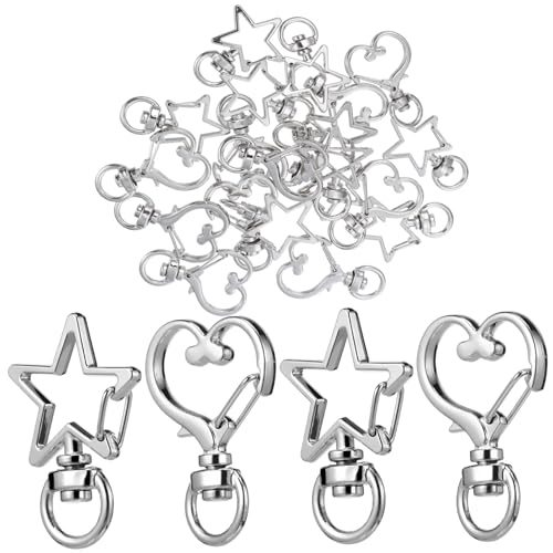 Tofficu 20 Stück Teiliges Metall lobster verschlüsse mit Drehbarem Karabiner Herz Sternform Federverschluss Schlüsselanhänger Clips Multifunktionale Handtaschen hardware für DIY Zubehör Tofficu 20 Stück Teiliges Metall lobster verschlüsse mit Drehbarem Karabiner Herz Sternform Federverschluss Schlüsselanhänger Clips Multifunktionale Handtaschen hardware für DIY Zubehör von Tofficu