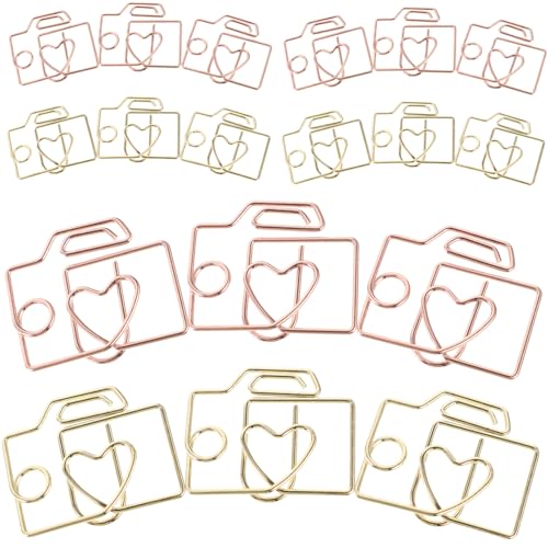 Tofficu 20 Stück Teiliges Metallklammern Kleine Bunte Büroklammern Kreative Papierklammern für Fotos Karten Büro Schulbedarf Dekorative Bastelclips in Gold und Roségold Tofficu 20 Stück Teiliges Metallklammern Kleine Bunte Büroklammern Kreative Papierklammern für Fotos Karten Büro Schulbedarf Dekorative Bastelclips in Gold und Roségold von Tofficu