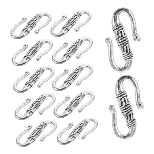 Tofficu 20 Stück Teiliges S Verschluss aus Legiertem Langlebig Vintage Design als Verbinder für DIY Armbänder und Halsketten Schmuckzubehör von Tofficu