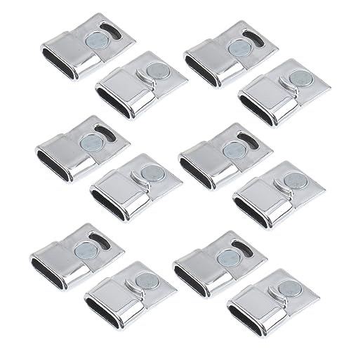 Tofficu 20 Stück Teiliges Silber Magnetverschluss Schmuck Kordelverbinder für Armbänder Leichtes DIY Zubehör Starker Halt Passend für Leder und Geflochtene Bänder Einfache Handhabung von Tofficu