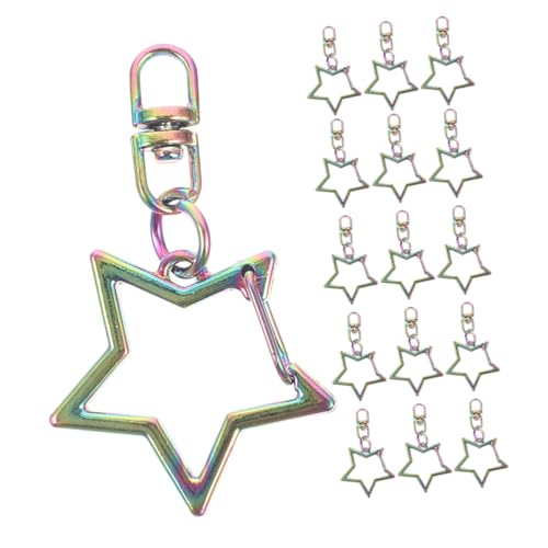 Tofficu 20 Stück Teiliges Stern Schlüsselanhänger mit Farbigem Laserfinish Drehbarem Zinklegierungs-karabiner Robust und Sicher für DIY Schmuck Rucksackanhänger und Praktische von Tofficu