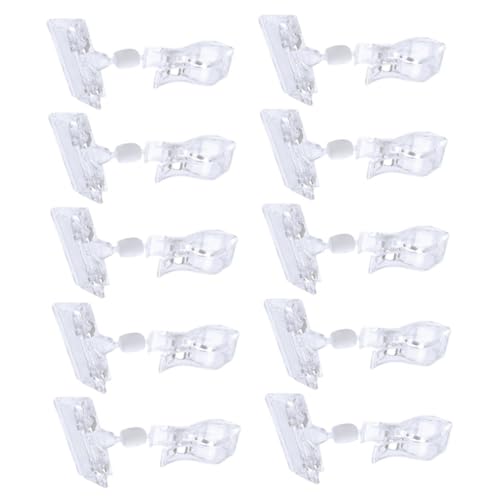 Tofficu 20 Stück Transparenter Universalclip Zeichenhalter Warenanzeige multifunktionale Schilderhalter Supermarktclips Etiketthalter ansteckbare Schilderhalter Warenschildhalter-Clip p.s von Tofficu
