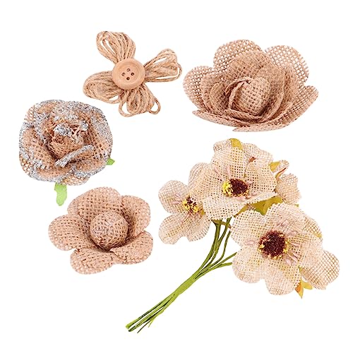 Tofficu 20-Teiliges Set Leinen blume Fälschung Blumen Hochzeitsdekorationen aus Sackleinen handgemachte rustikale Rose Leinen- Tofficu 20-Teiliges Set Leinen blume Fälschung Blumen Hochzeitsdekorationen aus Sackleinen handgemachte rustikale Rose Leinen- von Tofficu
