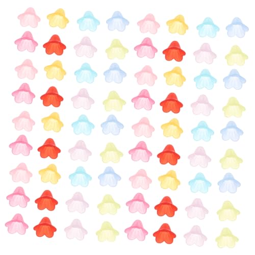 Tofficu 200 Stück Acryl Perlenkappen Blumenform Mattiert Bunte Spacer Perlen Kappen Für DIY Schmuckherstellung Armband Halskette Ohrringe Zubehör von Tofficu
