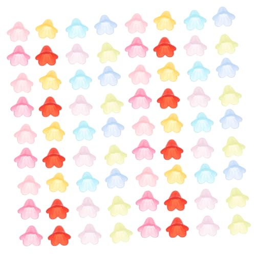 Tofficu 200 Stück Bunte Acryl Perlenkappen Blütenform Blumen Schmuckzubehör Perlen Abstandshalter für DIY Ohrringe Armbänder Kreative Bastelideen von Tofficu